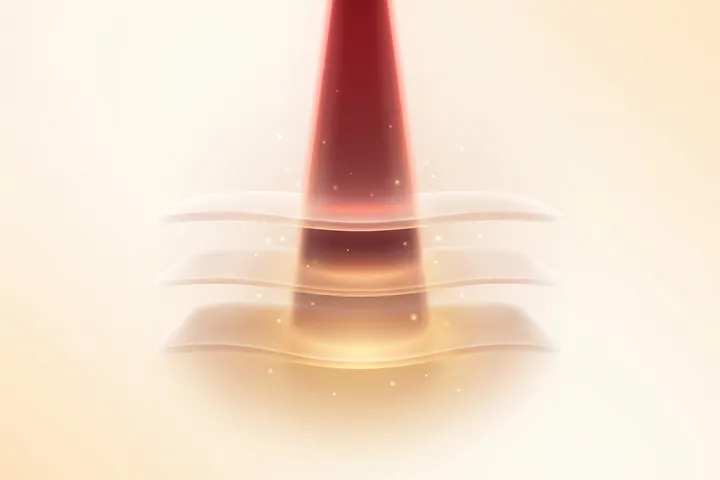 Light therapy mechanism — the Med Care Therapy Wand in use