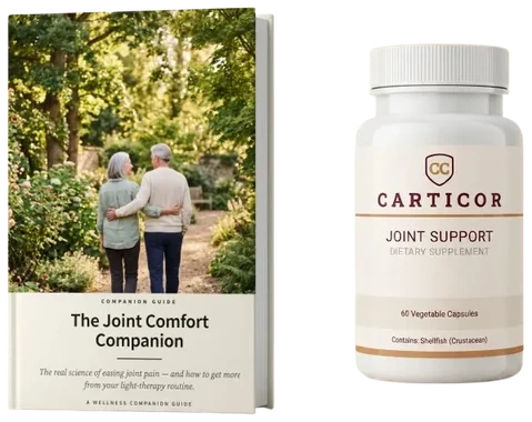 CARTICOR bottle and the Joint Comfort Companion guide bundled together